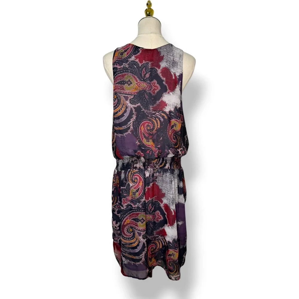 Free‎ People Falling for Georgette Women's Large Mini Dress Paisley Print